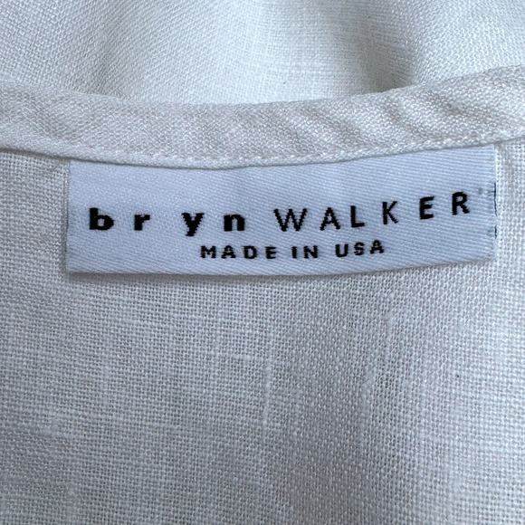 BRYN WALKER 100% Linen Oversized Top SMALL Ivory 3/4 Sleeve Lagenlook Minimalist - Picture 5 of 9